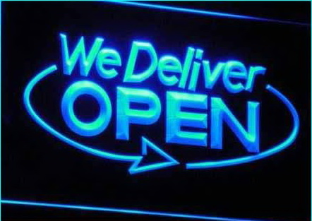 OPEN We Deliver Services Cafe Neon Light Sign